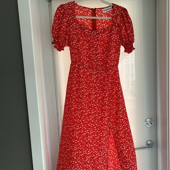 Red Midi Dress - Picture 2 of 5